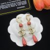 Red Pendant Letter Earrings