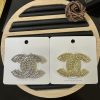 Gold silver diamond letter brooch