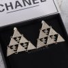 Triangle Full Diamond Pendant Clip-On Earrings