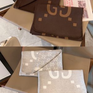 Jacquard double-faced wool 100% silk plus imported wool 50*200cm