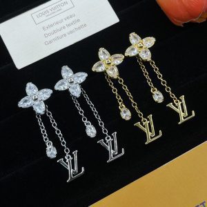 Four Leaf Clover Diamond Tassel Pendant Earrings