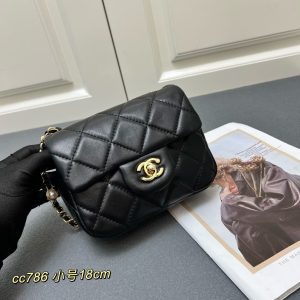 24K Pearl Square Fat Shoulder Bag 18cm