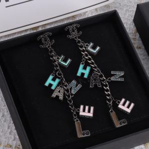 Black Tassel Letter Earrings
