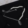 Silver Pearl Pendant Necklace