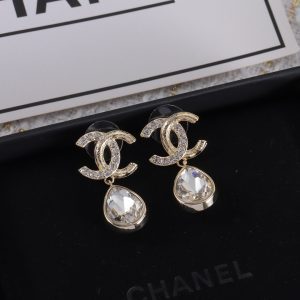 Gold Diamond Pendant Earrings