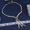 Gold Pearl Tassel Sunflower Necklace