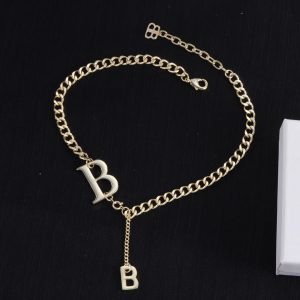 Bronze letter necklace