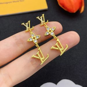 Gold vintage pendant earrings