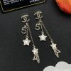 Gold diamond pendant earrings