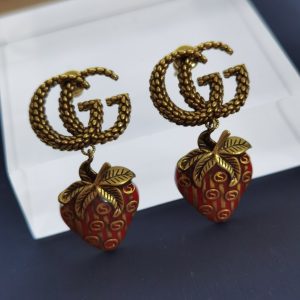 Vintage Strawberry Dangle Stud Earrings