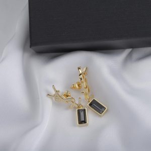 Gold Dangle Stud Earrings