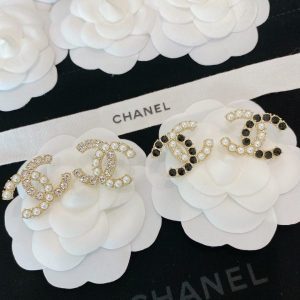 Black and white masonry earrings