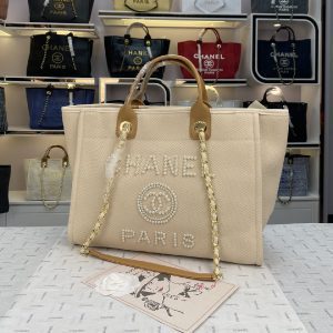 Maxi Shopping Bag With Pearls