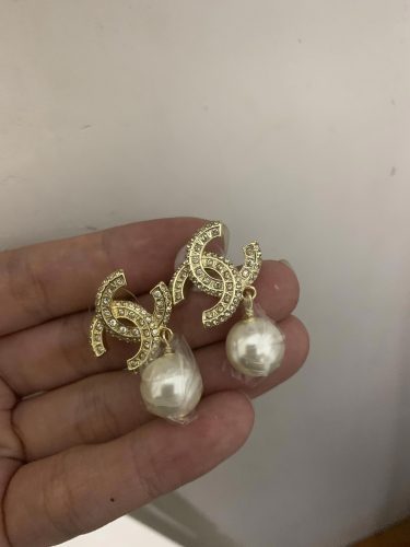 Diamond Hanging Pearl Earrings photo review