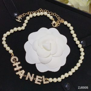 Classic Letter Pearl Necklace