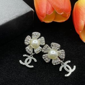 Pearl Flower Letter Earrings