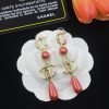 Red Pendant Letter Earrings