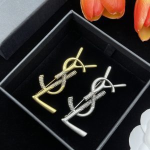Gold Silver Letters Broochs