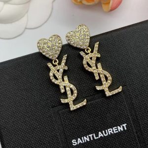 Gold Dot Diamond Letter Earrings