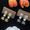 Diamond Pearl Letter Earrings