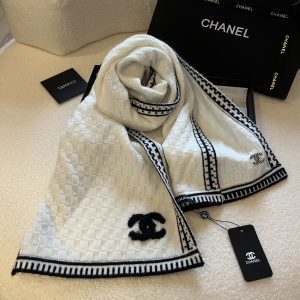 White wool knit Scarf Size 190*35CM