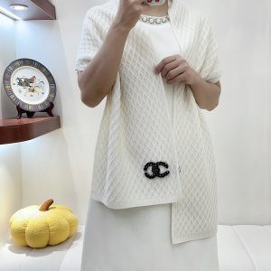 Premium Ivory Knit Cashmere Scarf 32*170cm