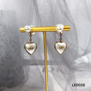 Letter Heart shaped Pendant Earrings