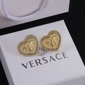 Gold round pendant earrings
