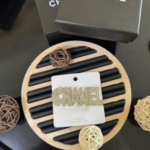 Gold Diamond Letter brooch