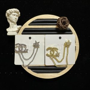 Gold silver diamond chain brooch