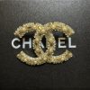 Gold pearl diamond brooch