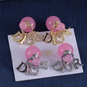 Pearl letter pendant earrings