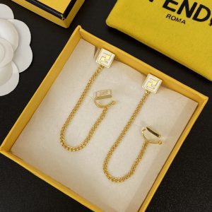 Gold Square Two-Way Wear Studs Clip-On Earrings