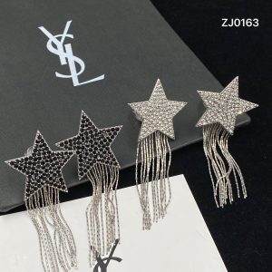 Star Full Diamond Tassel Clip-On Earrings