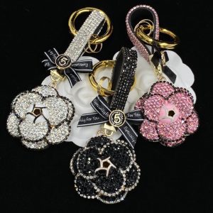 Camellia diamond keychain