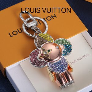 Rose gold colorful diamond keychain