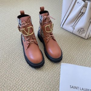 Classic Monogram Retro Work Boots for Fall and Winter