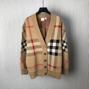 Plaid Khaki Wool Sweatshirt