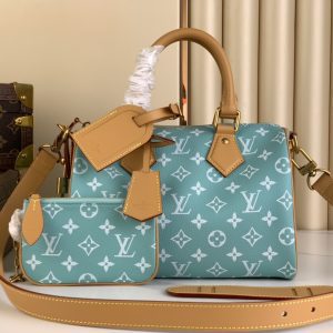Cyan old flower shopping bag 25*15*15cm
