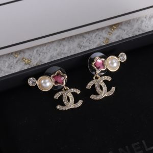 Gold Diamond Pendant Earrings