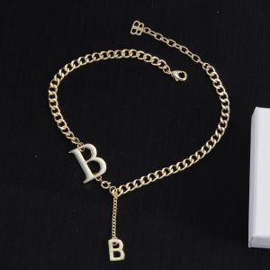Bronze letter necklace