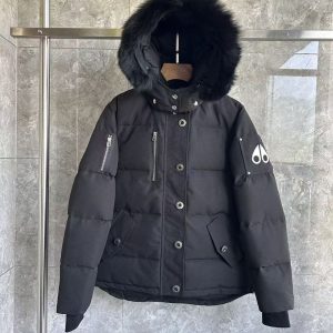 Winter black women's short down jacket